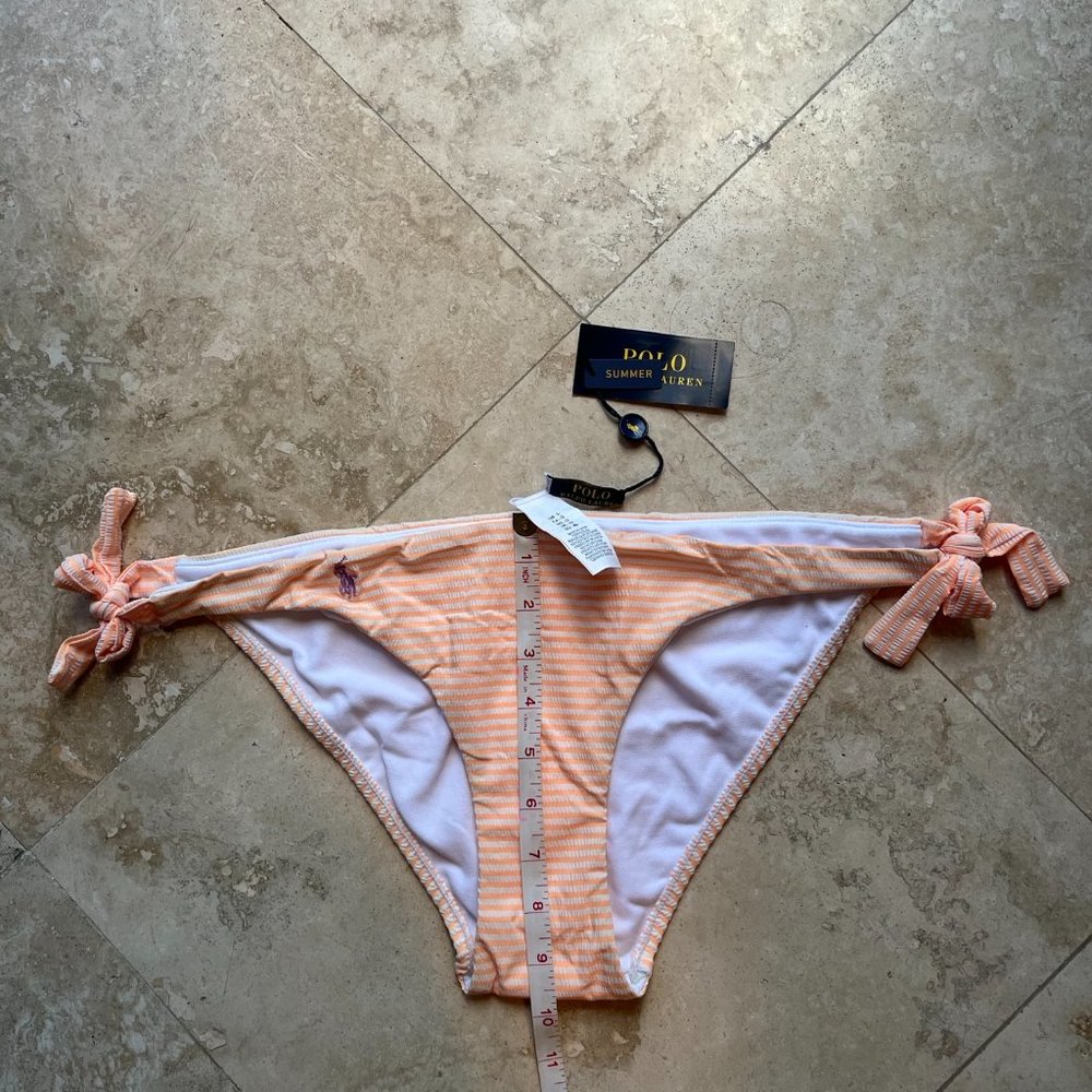 POLO RALPH LAUREN 2 Piece Orange White Bikini Set - Picture 10 of 10
